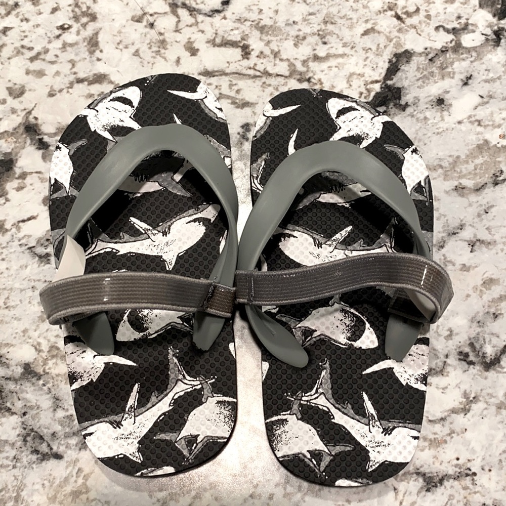 Boys’ Shark Flip Flops with Ankle Elastic